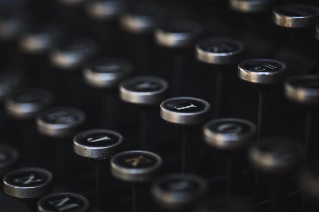 Foto di una macchina da scrivere vintage